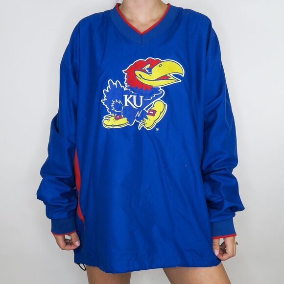 Campus Other - Campus Specialties Embroidered KU Jayhawks Pullover Windbreaker